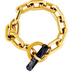 MK Set gold tone toggle link necklace & bracelet